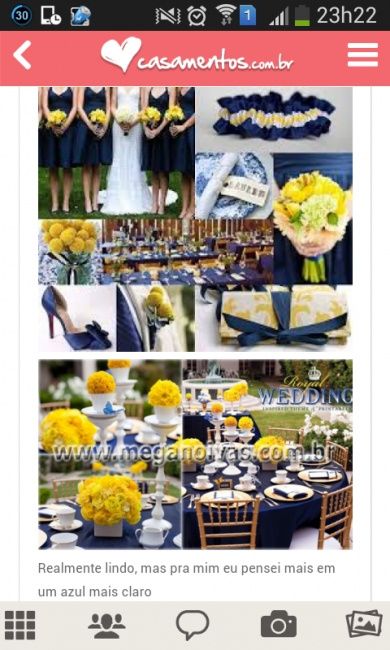 Inspiração casamento azul e amarelo - 2