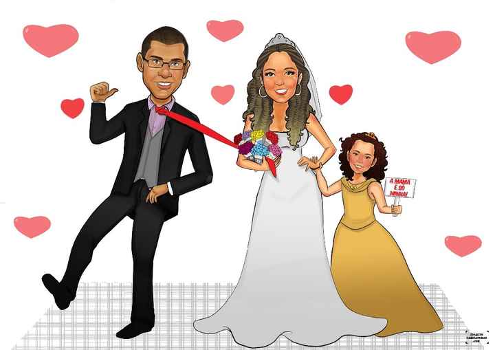 Caricatura do nosso convite de noivado.
