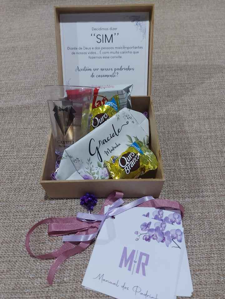 caixa de presentes para madrinhas e padrinhos - 1