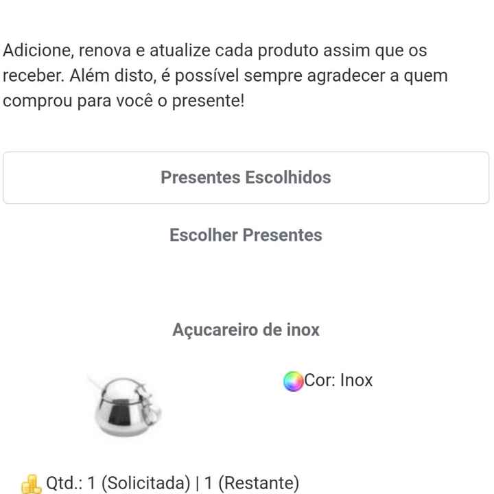 Lista de presentes - 1