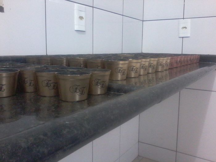 Fazendo a decoração - vazinhos