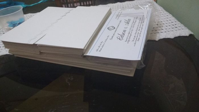 O CONVITE DE DENTRO E O ENVELOPE.
