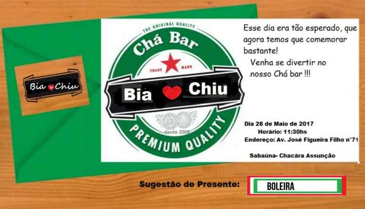 Convite - chá bar - 2