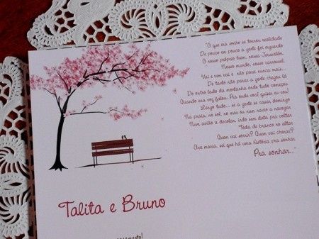 Inspiração - Convite com flor de cerejeira