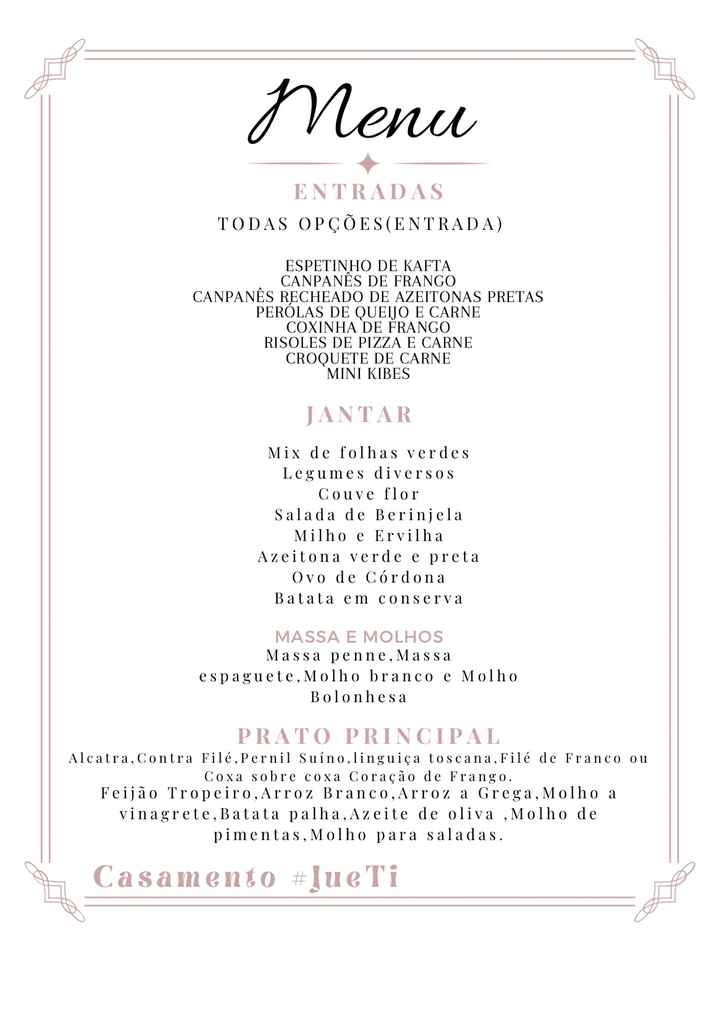 Menu Cardápio 💓 - 1