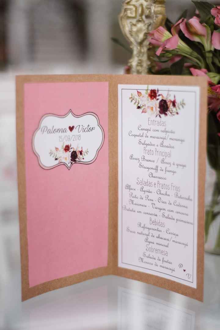 menu de casamento