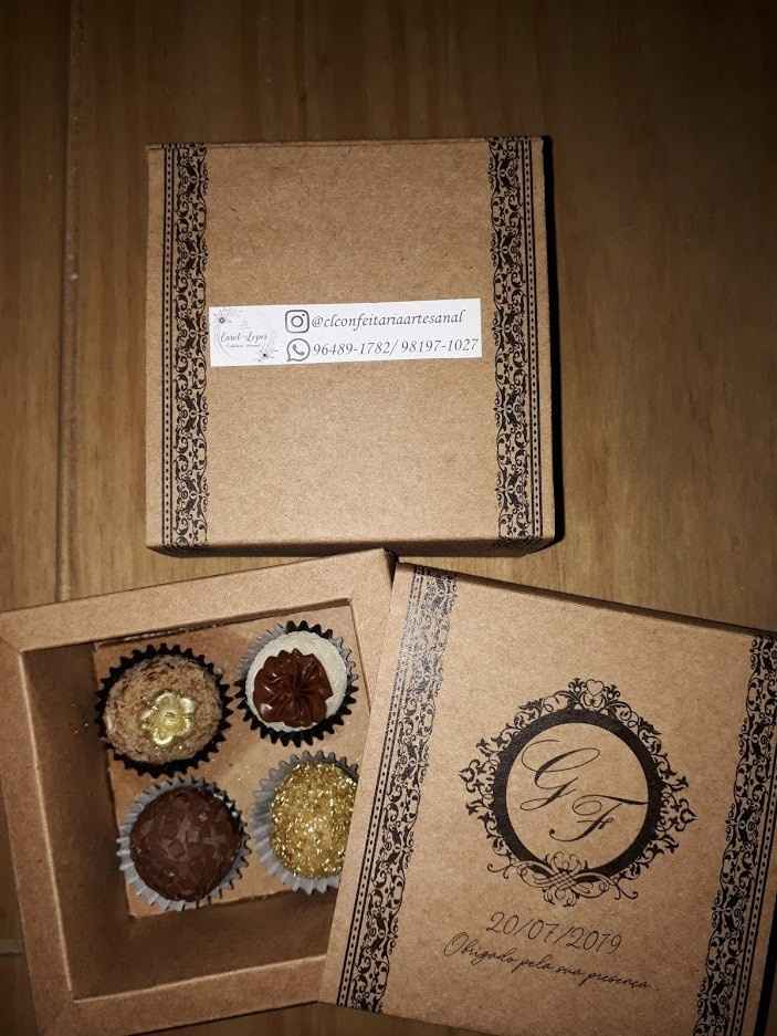 Comprei as caixinhas separadas e minha prima fez os docinhos