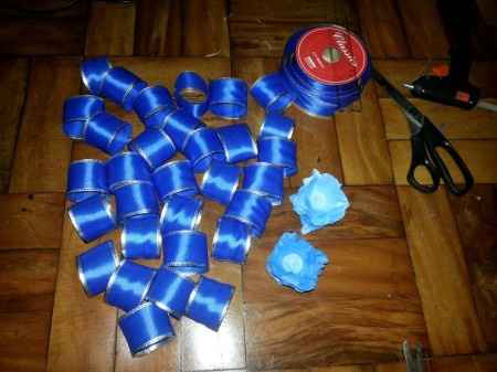 Porta-guardanapo azul e prata