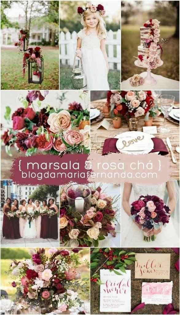  Casamento Marsala e rosa chá #inspirações - 1