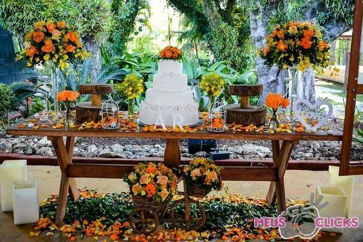 Meu casamento nas cores laranja, amarelo e champagne, estilo rústico + letícia - 1