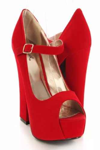 Peep toe vermelho