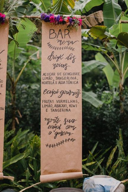 Menu em rolo de papel kraft