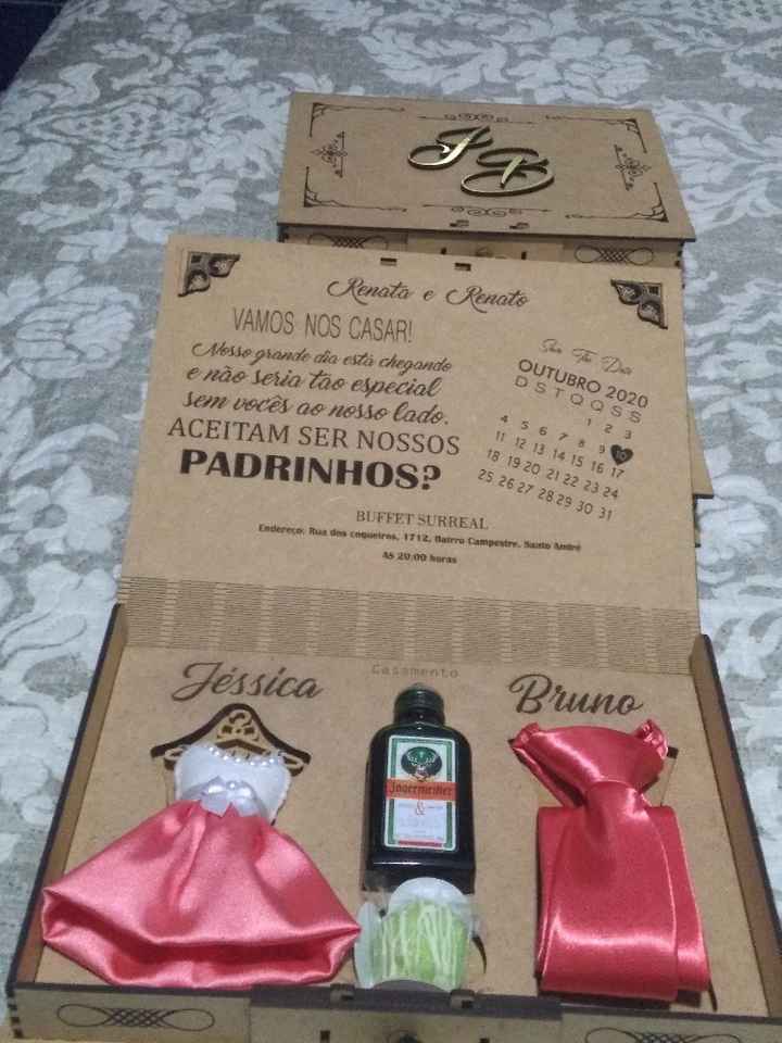 Minhas caixinhas de convite para os Padrinhos - 2