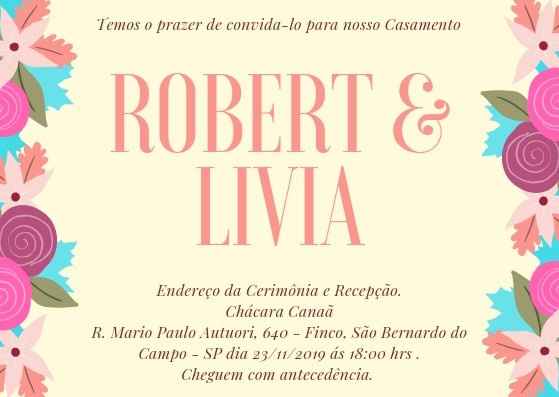 Convite Livia&Robert