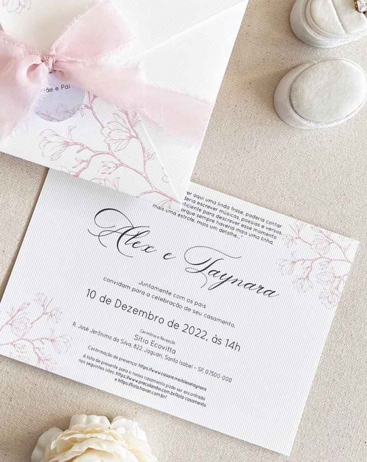 Convite de Casamento sem o Nome dos Pais - 1