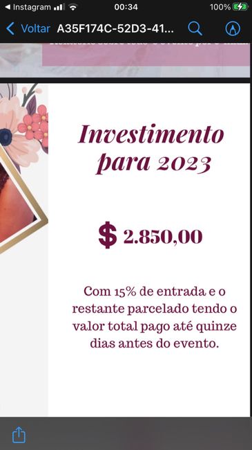 Qual foi o orçamento que mais te assustou no mundo do casamento? 2