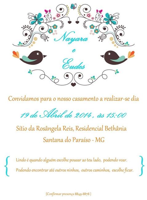 Convite pássaros