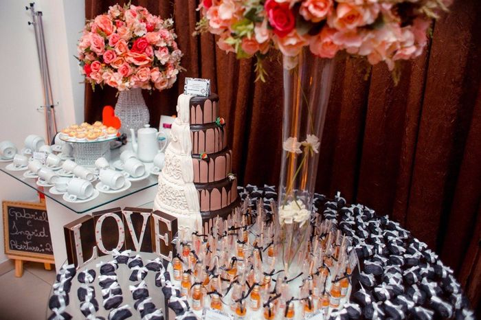 Nossas lembranças foram bem casados e aromatizadores. Todos também com detalhes em preto