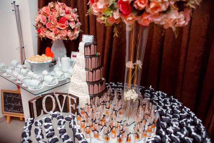 Nossas lembranças foram bem casados e aromatizadores. Todos também com detalhes em preto