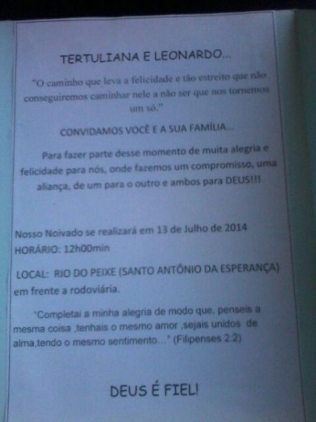 Meu convite de noivado!