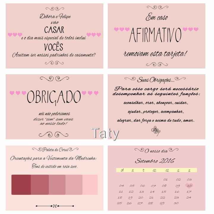 inspiração para convites dos padrinhos
