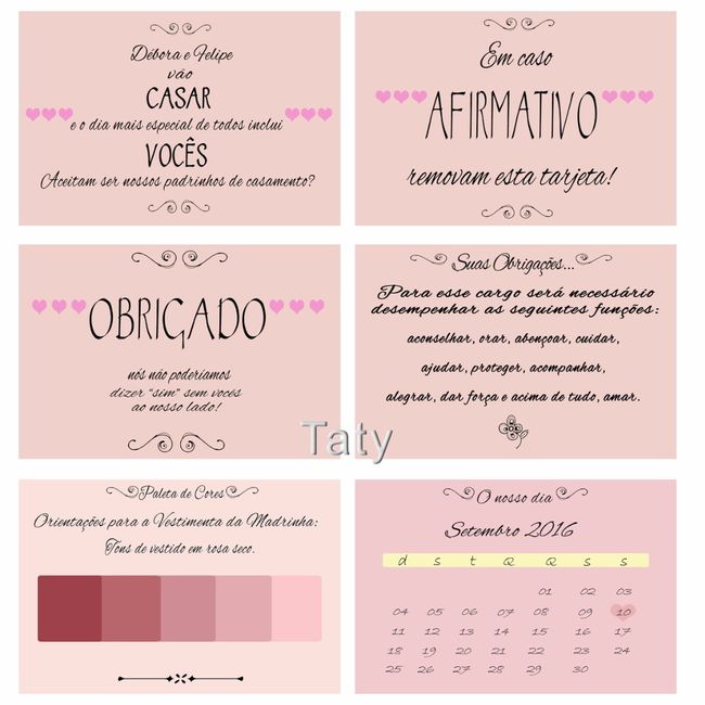 inspiração para convites dos padrinhos