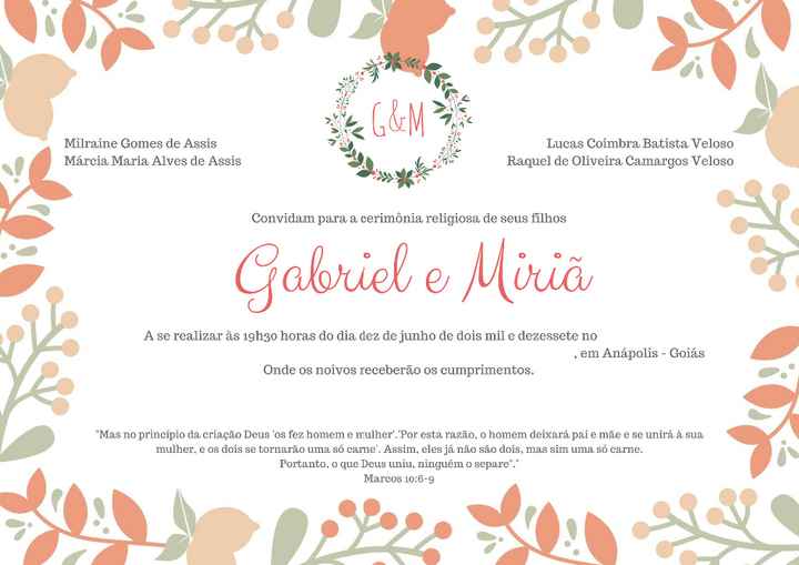 Convite do Casamento