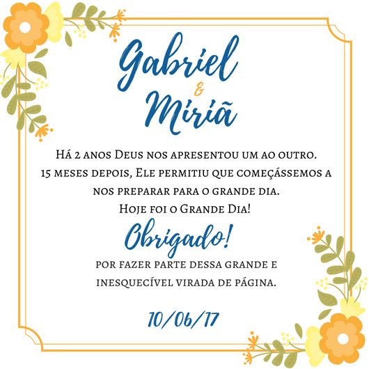 Agradecimentos que irá junto à lembracinha 