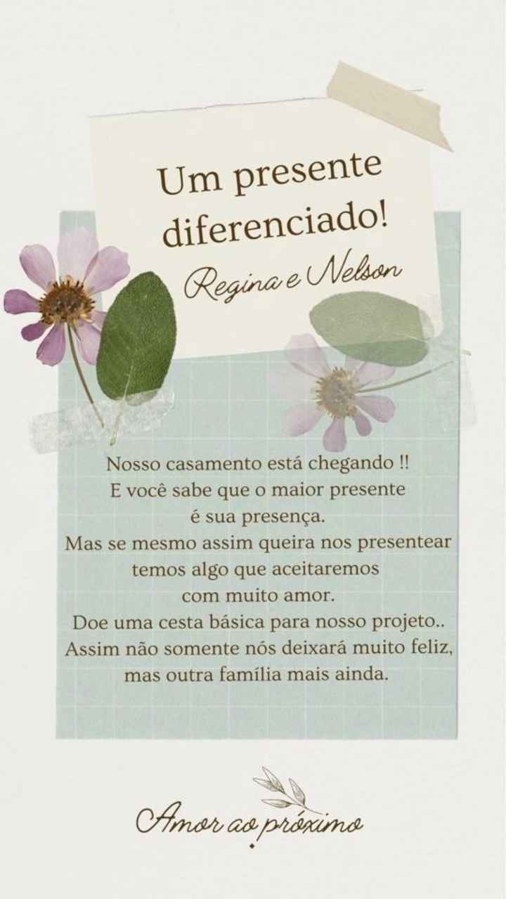 Casamento com algo solidário: faria ou não faria? - 1