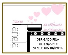 TAG de agradecimento com a lembrancinha do chá de panela