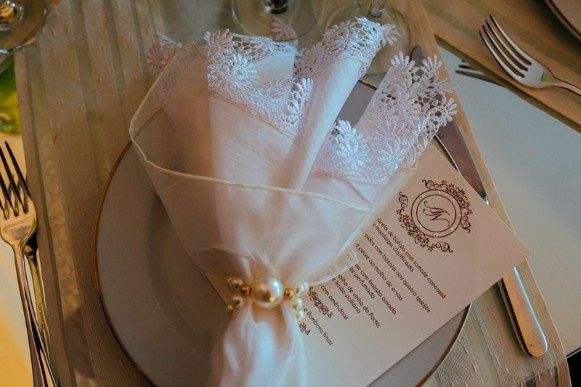 Decoração casamento - Mesa posta/ guardanapo e porta-guardanapo 5