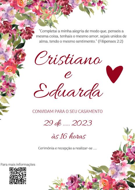 Lista de presente no convite - 1