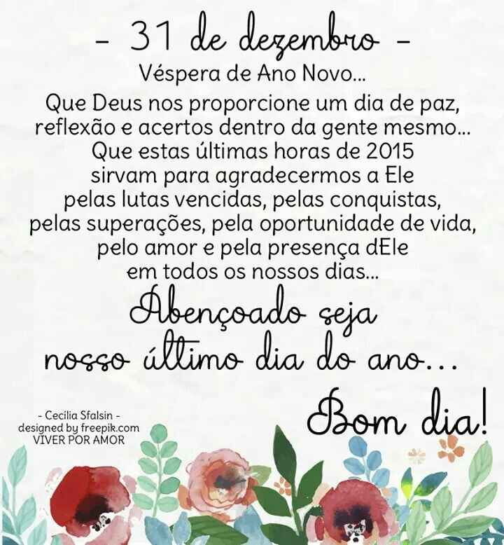 Abençoado seja nosso último dia do ano... - 1