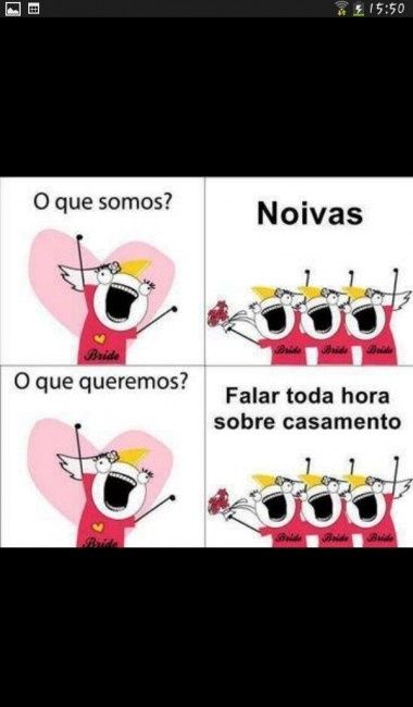 Não paro de falar sobre casamento