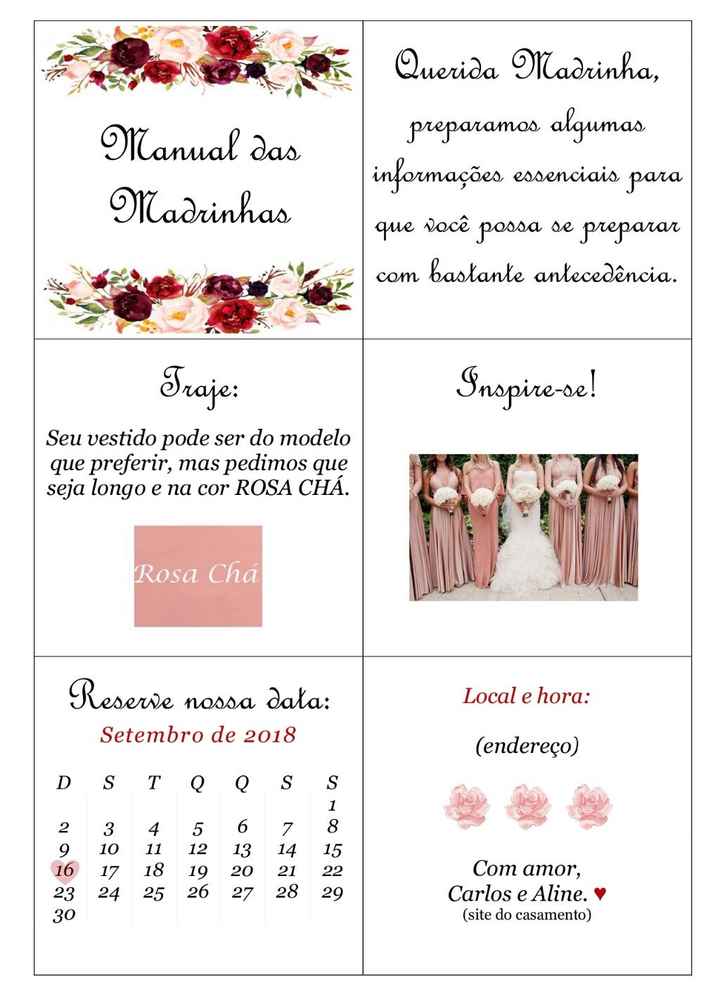 Manual da madrinha: