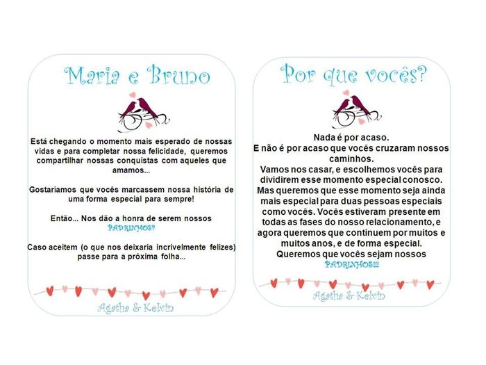 Convite dos padrinhos