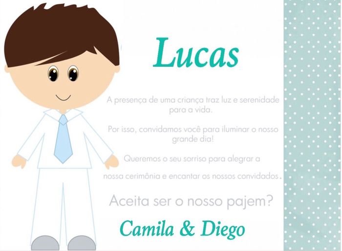 Convite pajem e daminha - 2