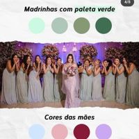 Minhas madrinhas vão usar o azul serenity e a minha mãe vi usar rosé. Minha sobra não quer usar rosa