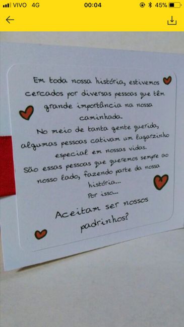 Frases/texto para convite dos Padrinhos ♥ - 1