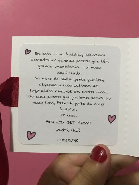 Convite de padrinhos e madrinhas - 1