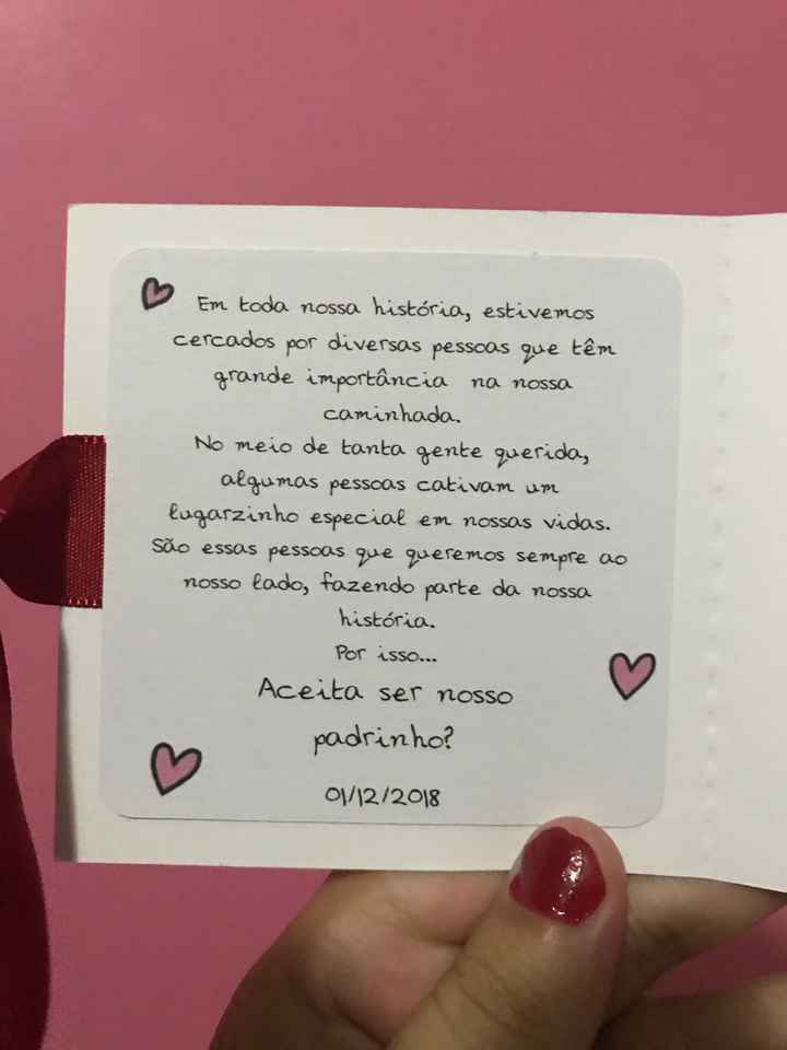 Convite de padrinhos e madrinhas - 1