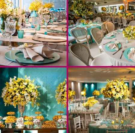 OPÇÃO 02-  DECORAÇÃO AMARELO COM AZUL TIFFANY