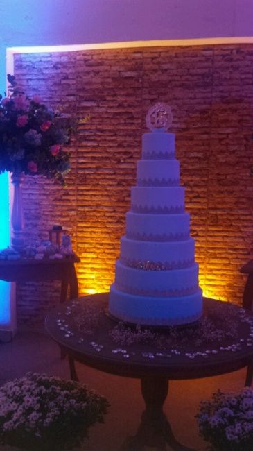 Decoração azul, branco e dourado - 2