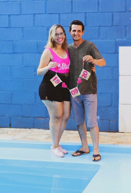 Foto tirada no dia do meu chá de lingerie.