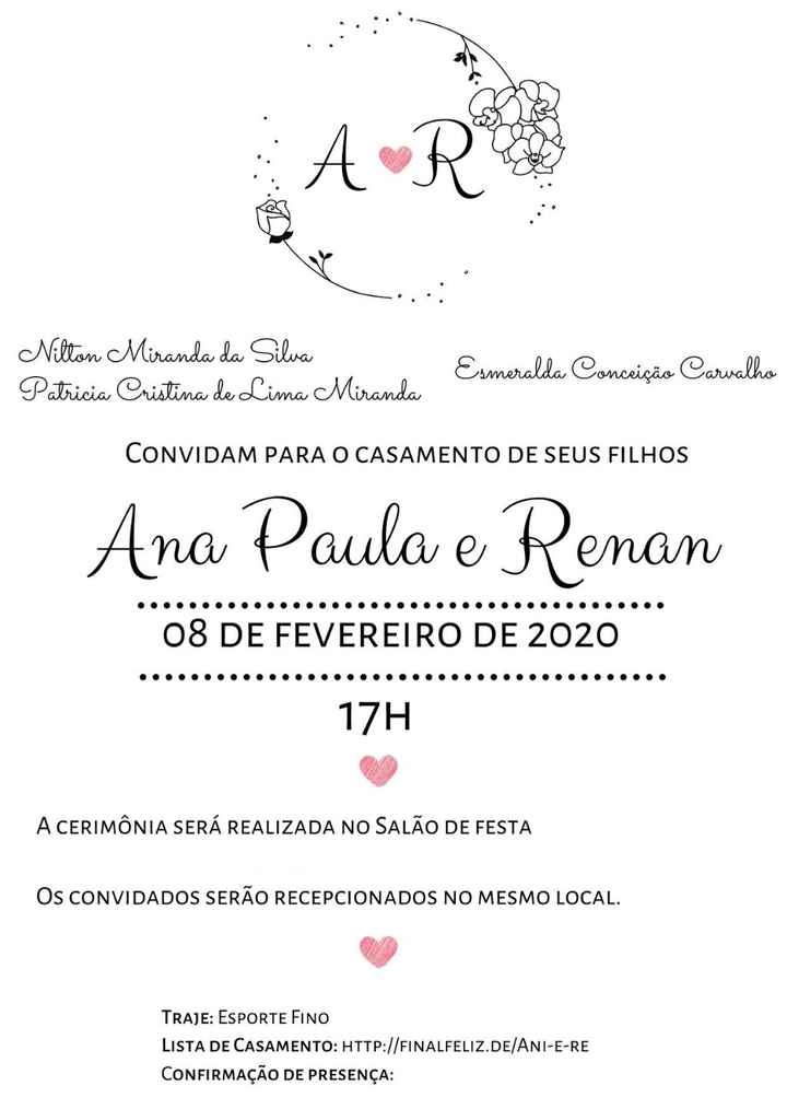 Convite Ana e Renan