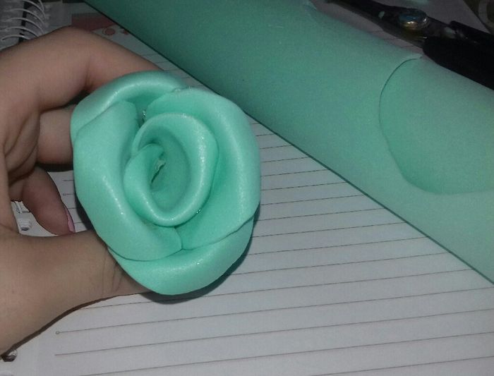 Testando flores de e.v.a para centro de mesa! - 2