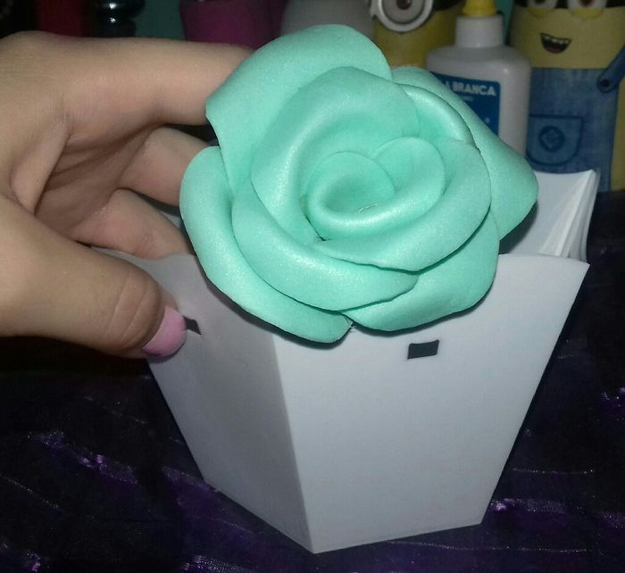 Testando flores de e.v.a para centro de mesa! - 4
