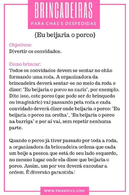Brincadeiras para chá de lingerie ♡ 10