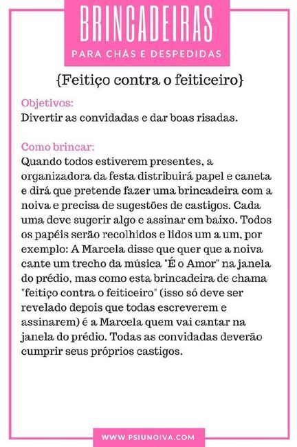 Brincadeiras para chá de lingerie ♡ 14