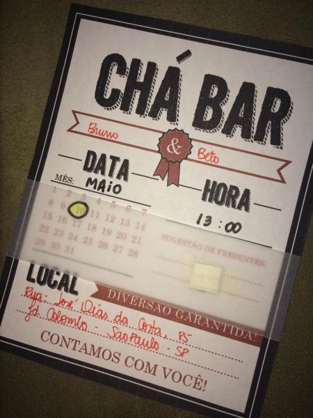 Convite do Chá Bar